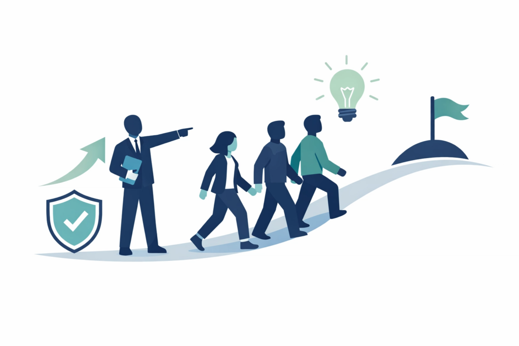 AI PoC支援サービスを活用して成功に導く伴走型サポートのイメージ図