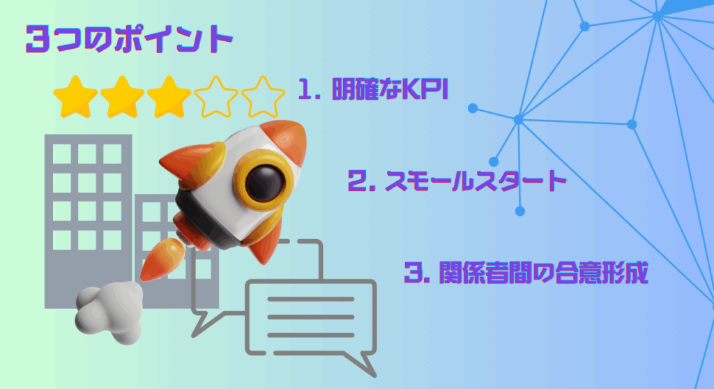 PoC開発の成功ポイントとは何か3つのポイントを表す画像