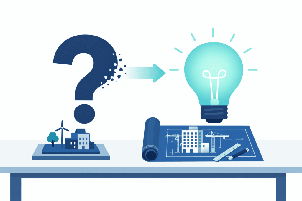 PoC開発とは何かを示す、アイデアを小規模に検証してから本格開発に進む概念のイメージ図